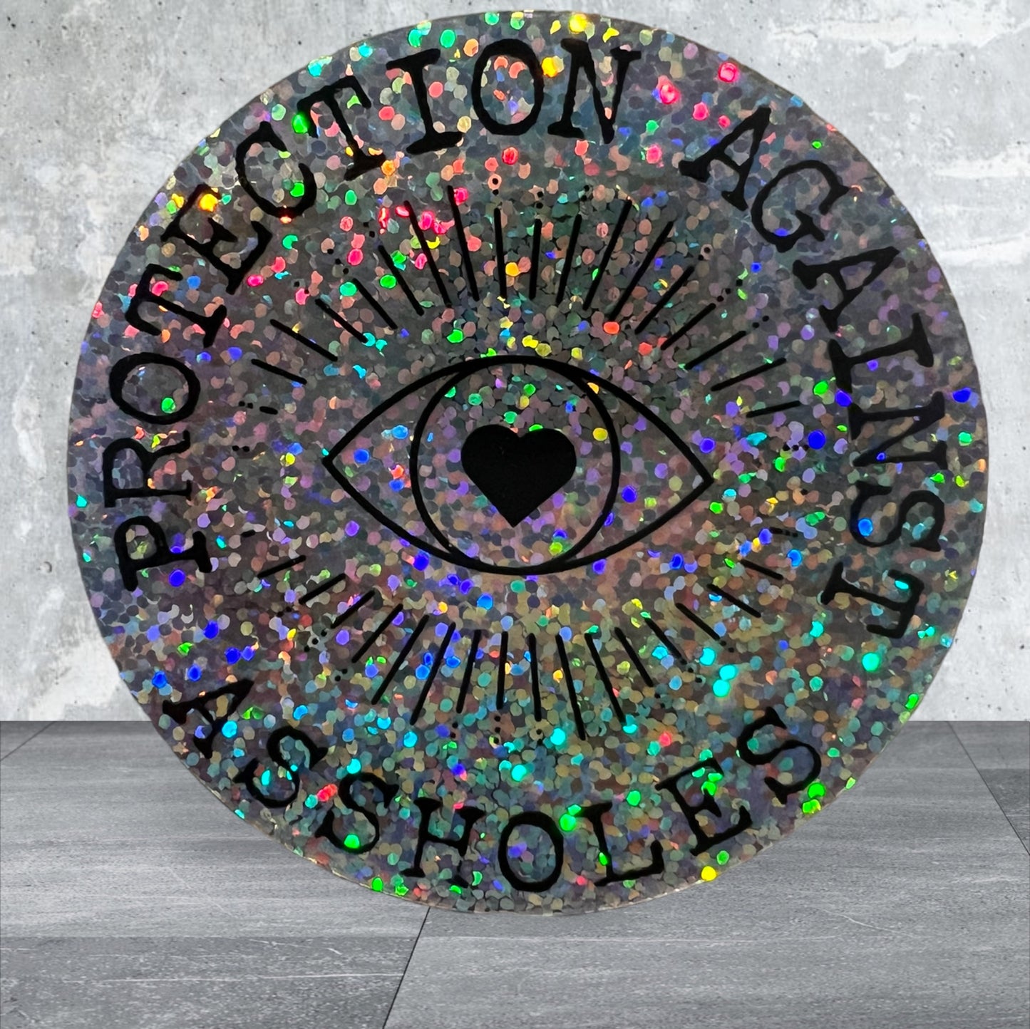 Protection Against Assholes Glitter Sticker