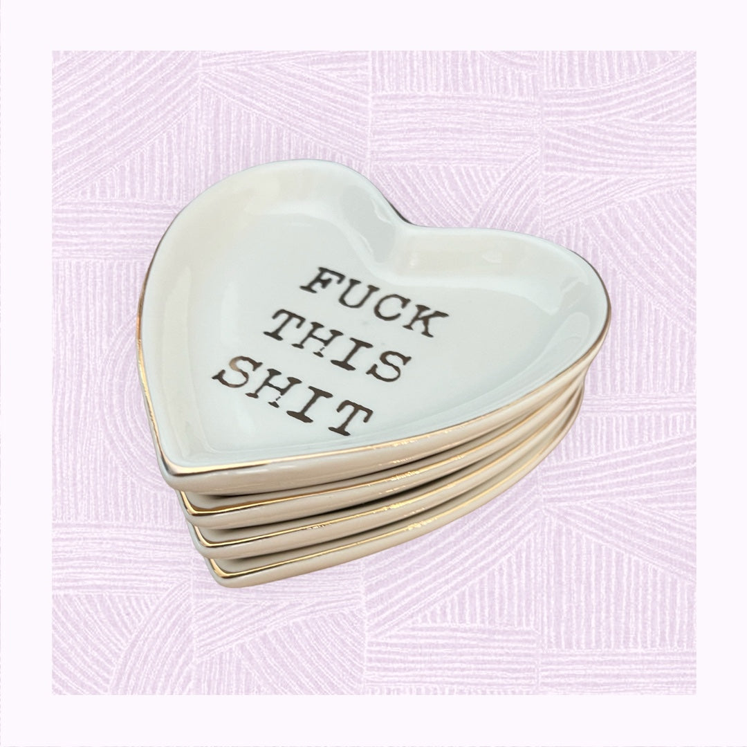 Fuck This Shit  Boho Trinket Dish Jewelry Cuss Word Tray Home Decor